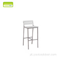 Cadeira de barra de madeira de plástico branco elegante